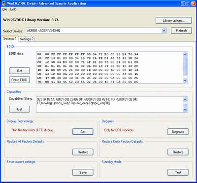 Screenshot for WinI2C-DDC 4.04